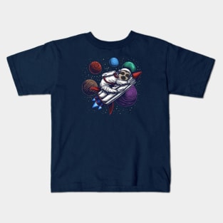 Sloth-stronaut | Funny Sloth Astronaut with Rocket and Planets Kids T-Shirt